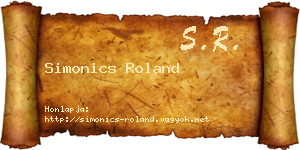 Simonics Roland névjegykártya